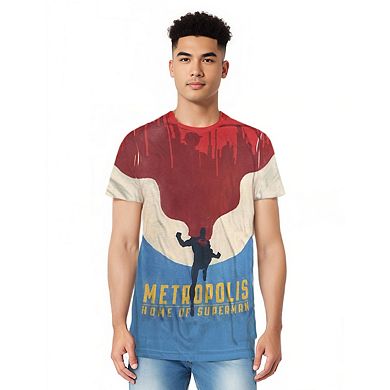 Superman Home Short Sleeve Adult Poly Crew T-shirt