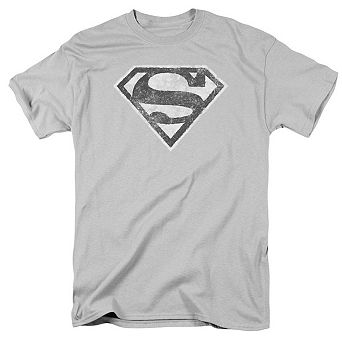 Superman Grey S Short Sleeve Adult T-shirt