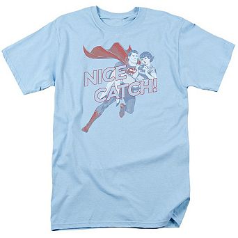 Superman Nice Catch Short Sleeve Adult T-shirt