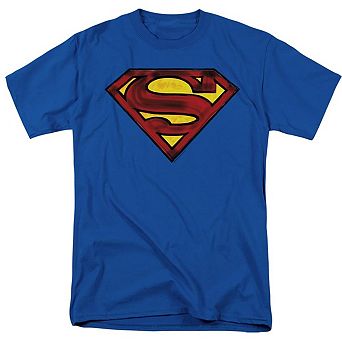Superman Charcoal Shield Short Sleeve Adult T-shirt