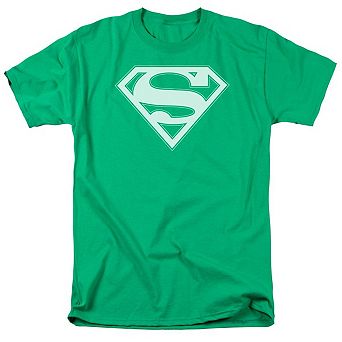 Superman Green & White Shield Short Sleeve Adult T-shirt