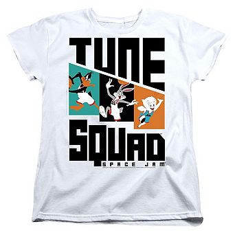 Space Jam 2 Tune Squad Pattern Characters Short Sleeve Women´s T-Shirt