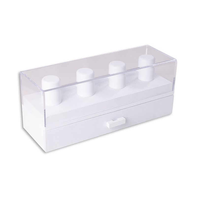 Bey-Berk Darian Watch & Accessory Box, White
