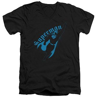 Superman Darkness Short Sleeve Adult V Neck T-shirt