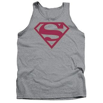 Superman Crimson & Gray Shield Adult Tank Top