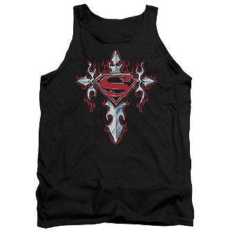 Superman Gothic Steel Logo Adult Tank Top