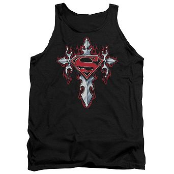 Superman Gothic Steel Logo Adult Tank Top