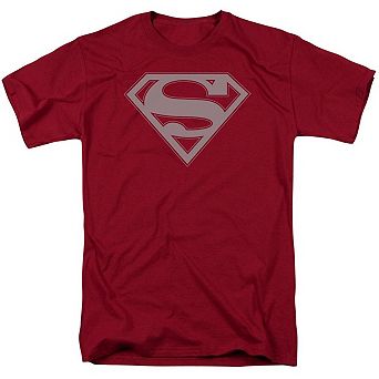 Superman Crimson & Gray Shield Short Sleeve Adult T-shirt
