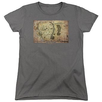 The Hobbit Middle Earth Map Short Sleeve Womens T-shirt