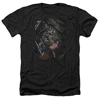 Superman Epic Battle Adult Heather T-shirt
