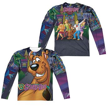 Scooby Doo Big Dog Long Sleeve Adult Poly Crew T-shirt