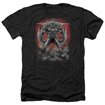 Superman Doomsday Dust Adult Heather T-shirt