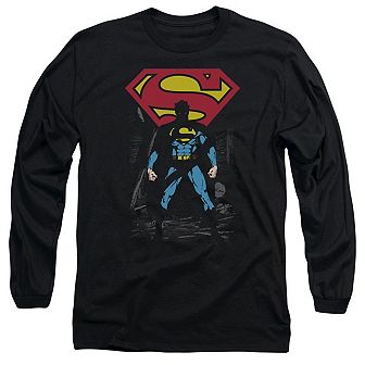 Superman Dark Alley Long Sleeve Adult T-shirt
