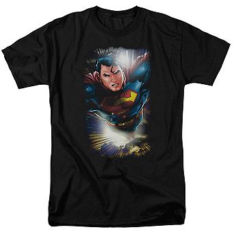 Superman In The Sky Short Sleeve Adult T-shirt