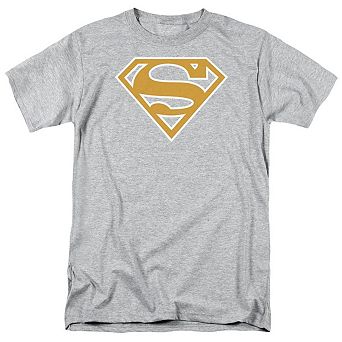 Superman Lt Orange & White Shield Short Sleeve Adult T-shirt