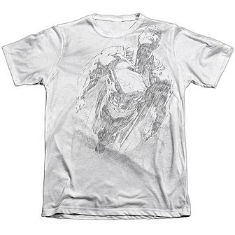 Superman Exploding Space Sketch Sleeve T-shirt