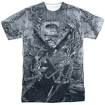 Superman Breaking Free Short Sleeve Adult Poly Crew T-shirt