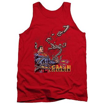 Superman Breaking Chains Adult Tank Top