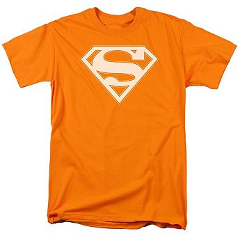 Superman Orange & White Shield Short Sleeve Adult T-shirt