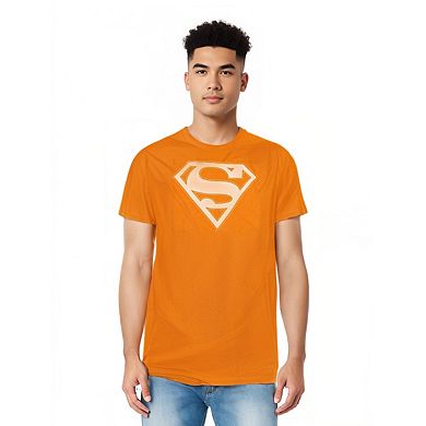 Superman Orange & White Shield Short Sleeve Adult T-shirt