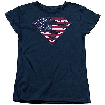 Superman U S Shield Short Sleeve Womens T-shirt