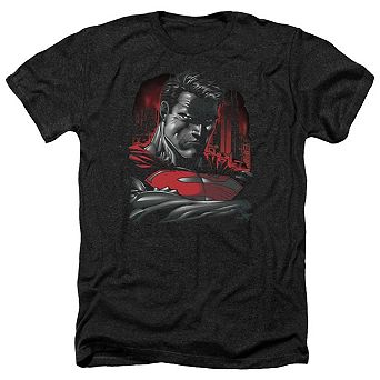 Superman Man Of Steel Adult Heather T-shirt