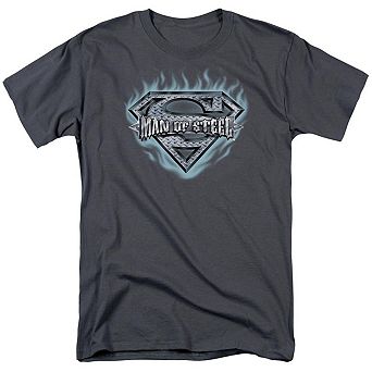 Superman Man Of Steel Shield Short Sleeve Adult T-shirt