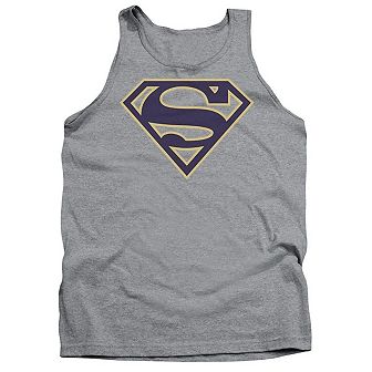 Superman Navy & Gold Shield Adult Tank Top