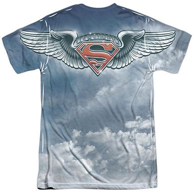 Superman In Formation Short Sleeve Adult Poly Crew T-shirt