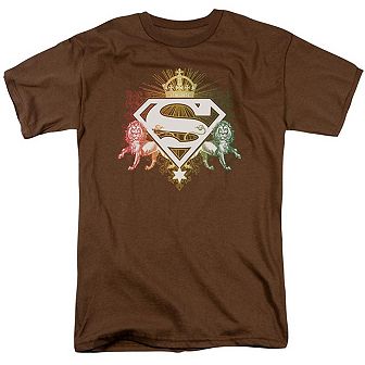 Superman Ornate Lion Shield Short Sleeve Adult T-shirt
