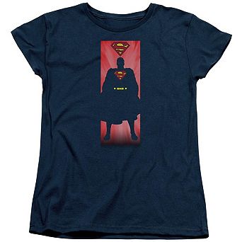 Superman Block Short Sleeve Womens T-shirt