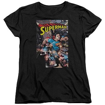 Superman Action One Short Sleeve Womens T-shirt