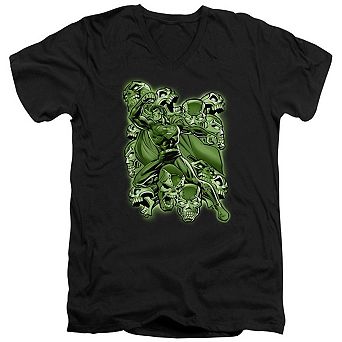 Superman Metallo Mayhem Short Sleeve Adult V Neck T-shirt