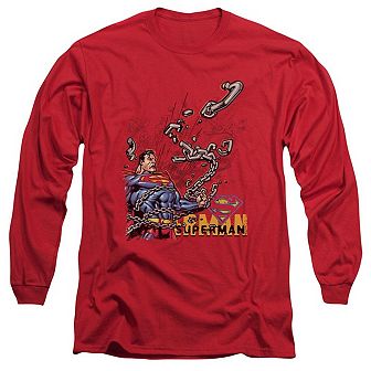 Superman Breaking Chains Long Sleeve Adult T-shirt