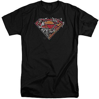 Superman Breaking Chain Logo Short Sleeve Adult Tall T-shirt