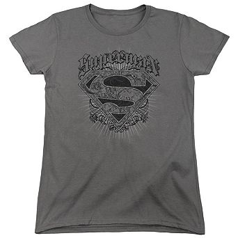 Superman Scrolling Shield Short Sleeve Womens T-shirt