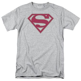 Superman Crimson & Gray Shield Short Sleeve Adult T-shirt