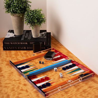 Bey-Berk Emmy Acrylic Backgammon Set