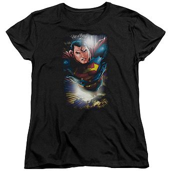 Superman In The Sky Short Sleeve Womens T-shirt