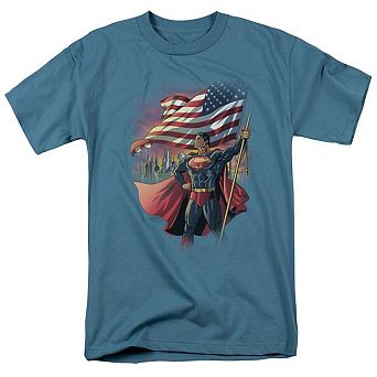 Superman American Hero Short Sleeve Adult T-shirt