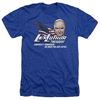 Superman Lex For President Adult Heather T-shirt