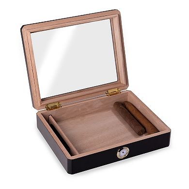 Bey-Berk Wes Black 8 Cigar Humidor