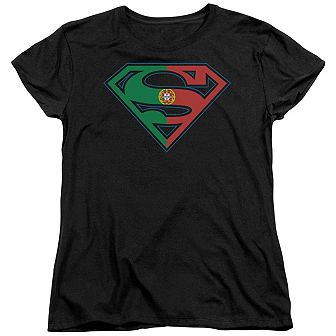 Superman Portugal Shield Short Sleeve Womens T-shirt