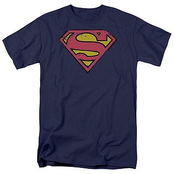 Superman Distressed Shield Short Sleeve Adult T-shirt