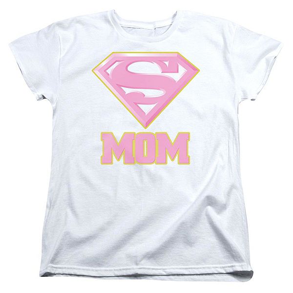 Superman Super Mom Pink Short Sleeve Womens T-shirt