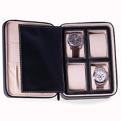 Bey-Berk Drake Leather Travel Watch Case