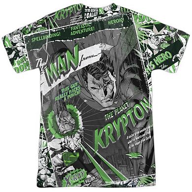 Superman Man From Krypton Short Sleeve Adult 100% Poly Crew T-shirt