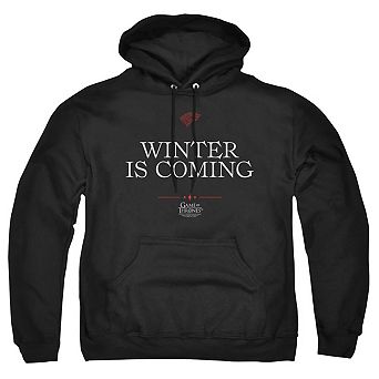 Game Of Thrones Winter Is Coming Text Adult Pull Over Hoodie