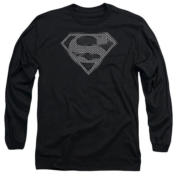 Superman Chainmail Long Sleeve Adult Tshirt