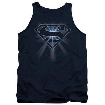Superman Glowing Shield Adult Tank Top
